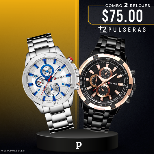 COMBO 412: 2 RELOJES X $75.00