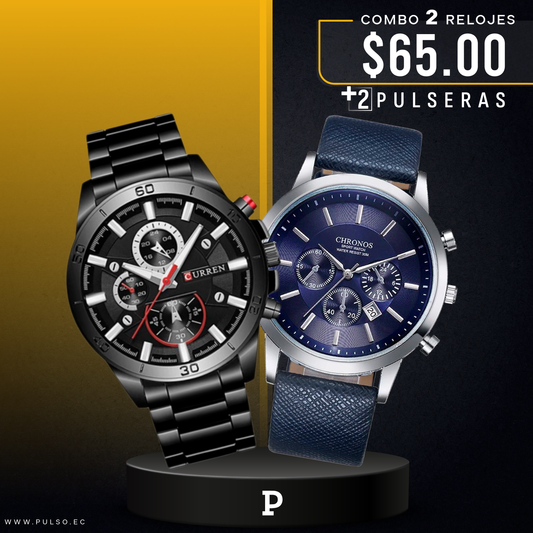 COMBO 413: 2 RELOJES X $65.00