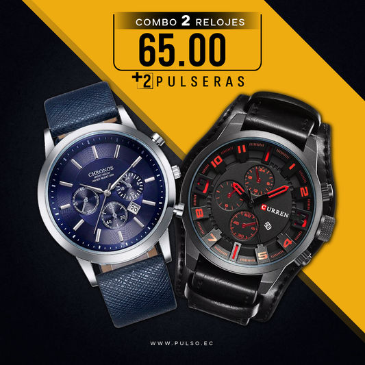 COMBO 419: 2 RELOJES X $65.00