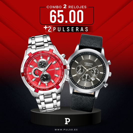 COMBO 424: 2 RELOJES X $65.00