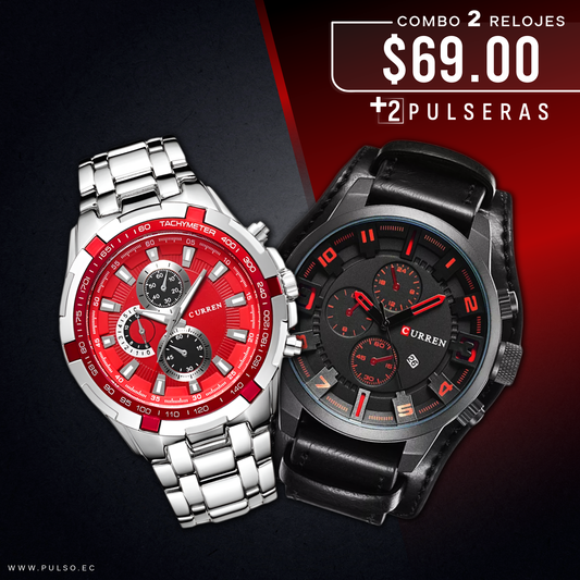 COMBO 437: 2 RELOJES X $69.00