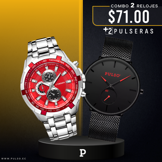 COMBO 438: 2 RELOJES X $71.00