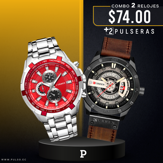 COMBO 439: 2 RELOJES X $74.00