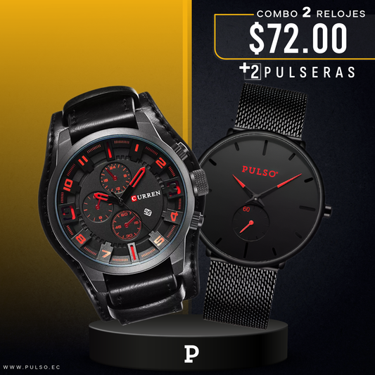 COMBO 442: 2 RELOJES X $72.00