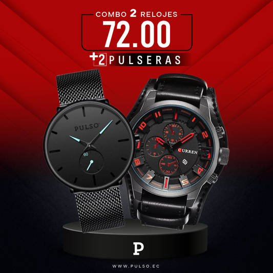 COMBO 445: 2 RELOJES X $72.00
