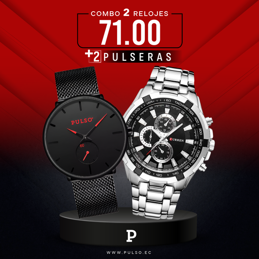 COMBO 447: 2 RELOJES X $71.00