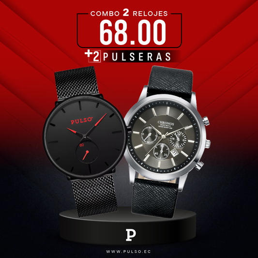 COMBO 448: 2 RELOJES X $68.00