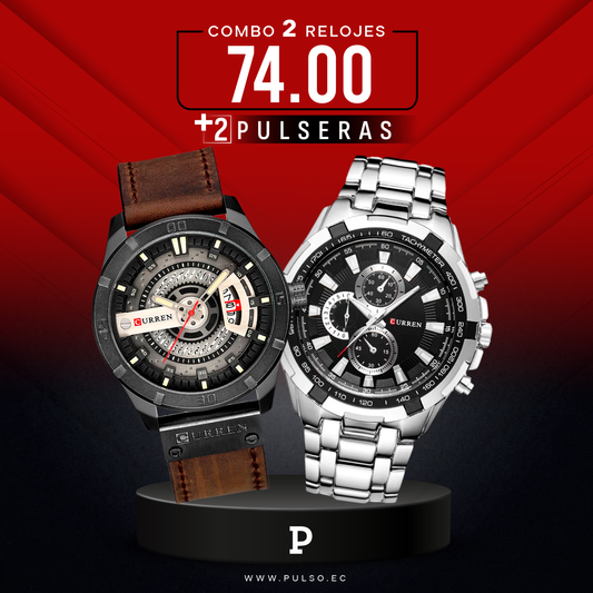 COMBO 449: 2 RELOJES X $74.00