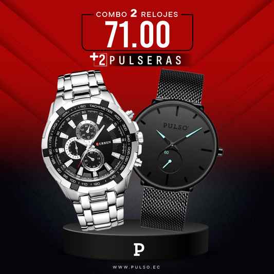 COMBO 451: 2 RELOJES X $71.00
