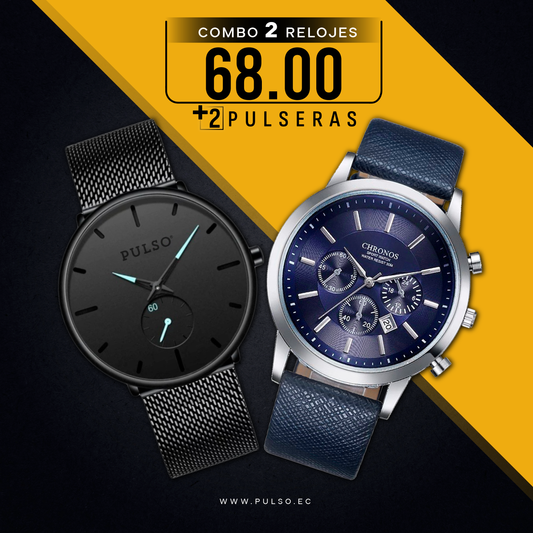 COMBO 454: 2 RELOJES X $68.00