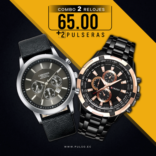 COMBO 458: 2 RELOJES X $65.00