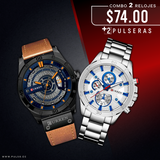 COMBO 461: 2 RELOJES X $74.00