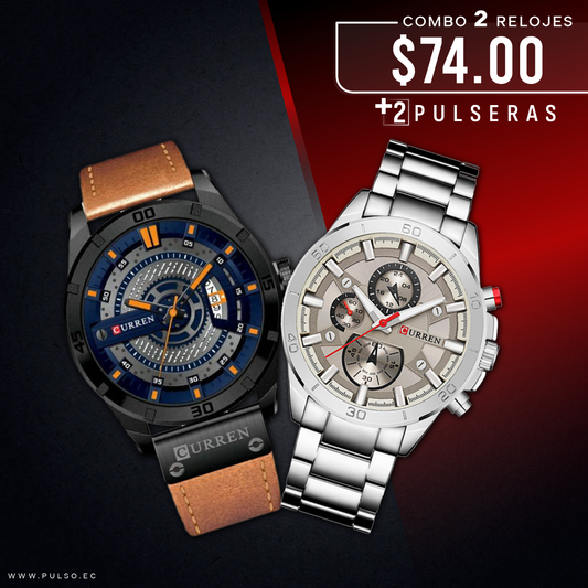 COMBO 463: 2 RELOJES X $74.00