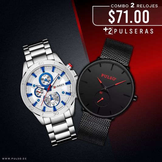 COMBO 465: 2 RELOJES X $71.00