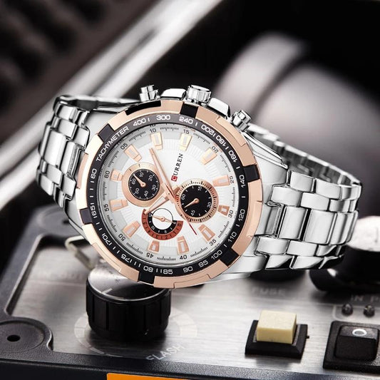 Reloj CURREN REF. 472 Plata/Blanco/Dorado