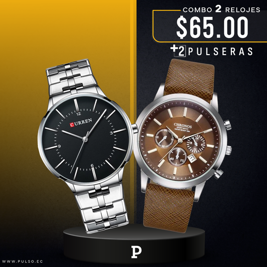 COMBO 474: 2 RELOJES X $65.00