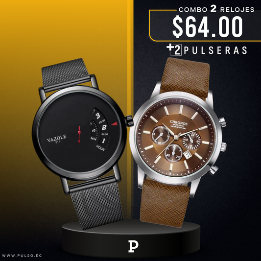 COMBO 475: 2 RELOJES X $64.00
