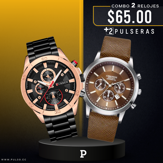COMBO 476: 2 RELOJES X $65.00