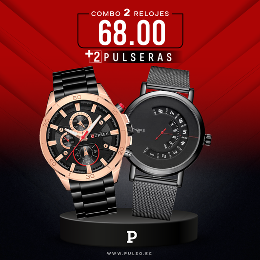 COMBO 477: 2 RELOJES X $68.00