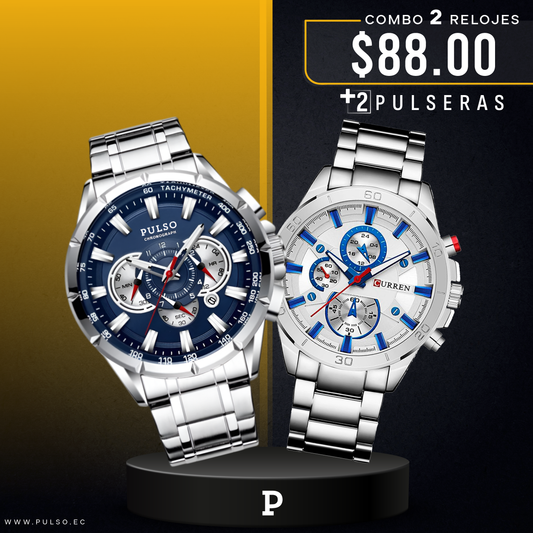 COMBO 489: 2 RELOJES X $88.00