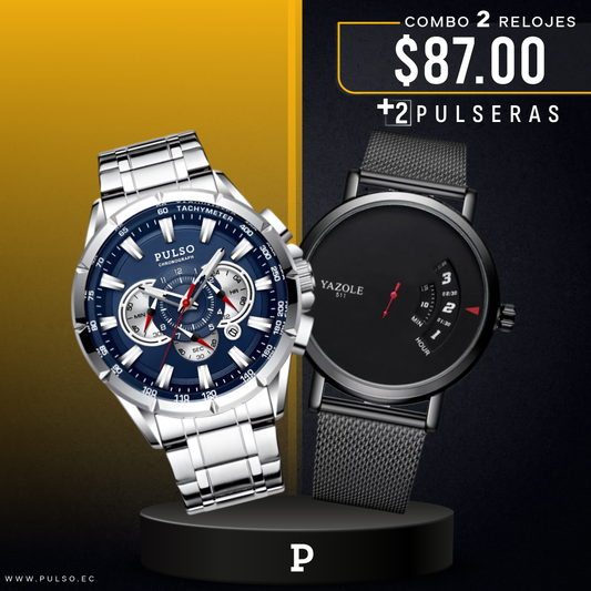 COMBO 490: 2 RELOJES X $87.00