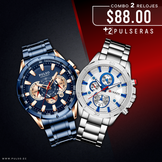 COMBO 496: 2 RELOJES X $88.00