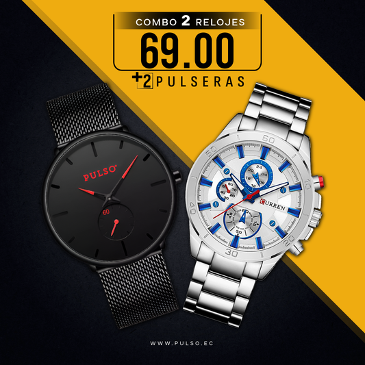 COMBO 500: 2 RELOJES X $69.00