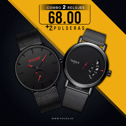 COMBO 501: 2 RELOJES X $68.00