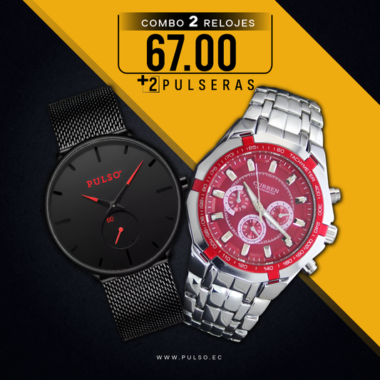 COMBO 502: 2 RELOJES X $67.00