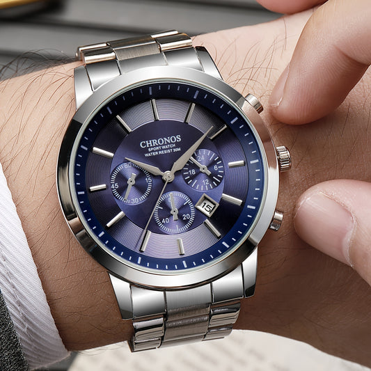 Reloj Chronos Ref. 879 Plata/Azúl