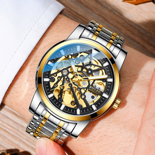 Reloj PULSO Ref. 2918 Plata/Negro/Dorado