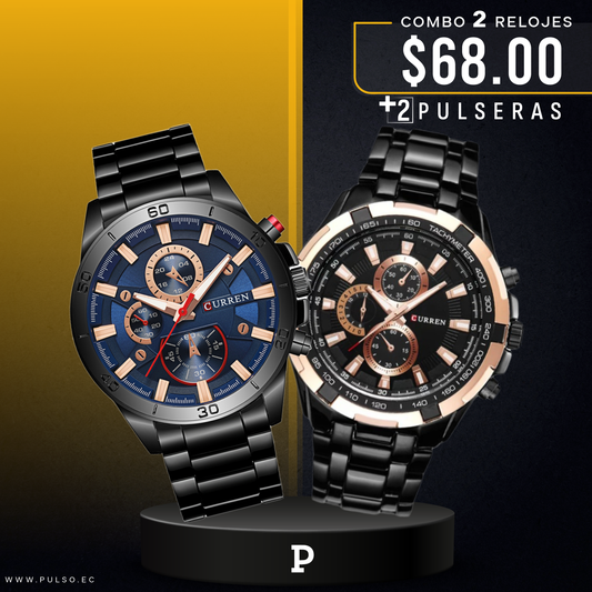 COMBO 410: 2 RELOJES X $68.00