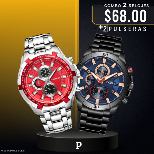 COMBO 411: 2 RELOJES X $68.00