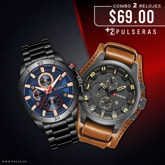 COMBO 429: 2 RELOJES X $69.00
