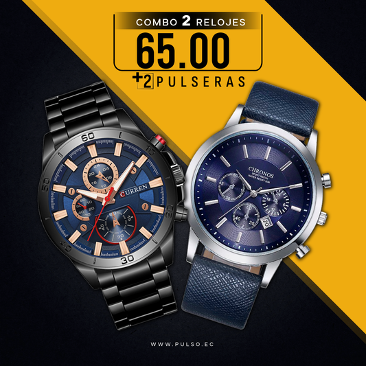 COMBO 455: 2 RELOJES X $65.00
