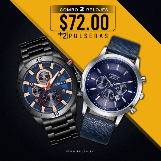 COMBO 455: 2 RELOJES X $72.00