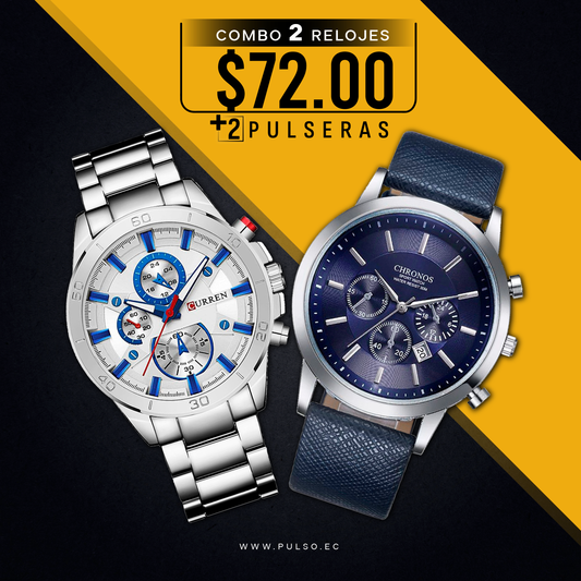 COMBO 467: 2 RELOJES X $72.00