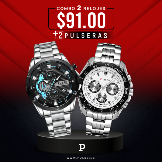COMBO 483: 2 RELOJES X $91.00