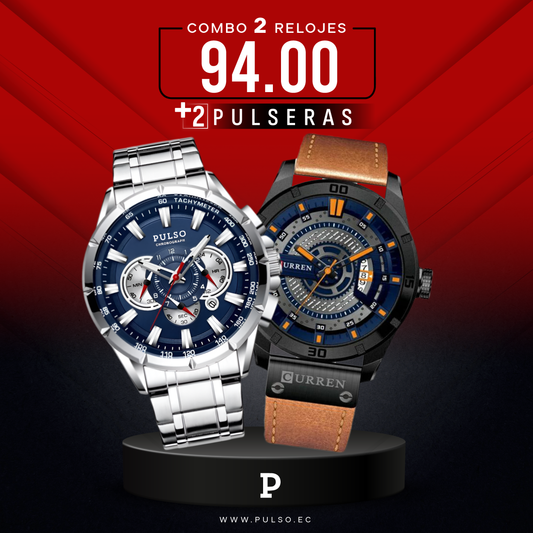 COMBO 487: 2 RELOJES X $94.00