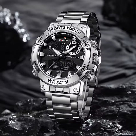 Reloj Naviforce Ref. 996 Plata/Fondo Negro