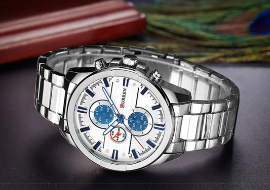 Reloj Curren 871 Plata/Blanco