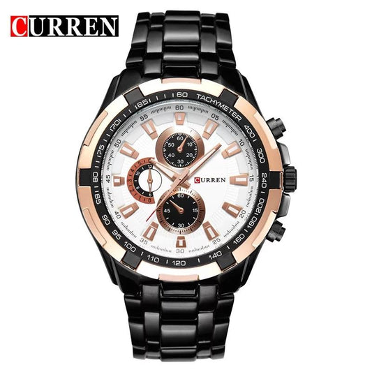 Reloj CURREN REF. 472 Negro/Blanco/Dorado